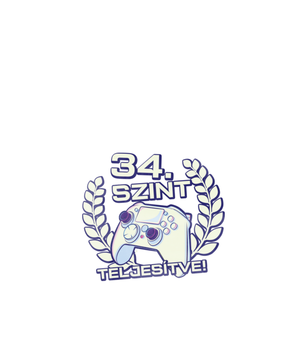 34. szint teljesítve minta fekete pólón