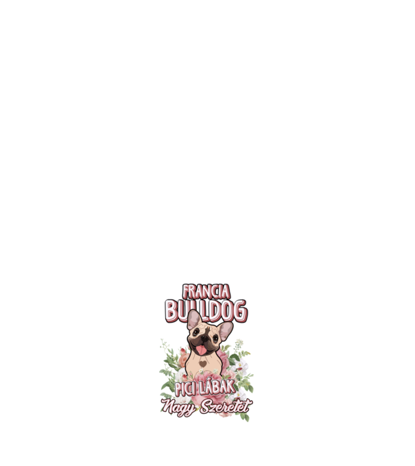 FLORAL DOGGO francia bulldog minta világos rózsaszín pólón