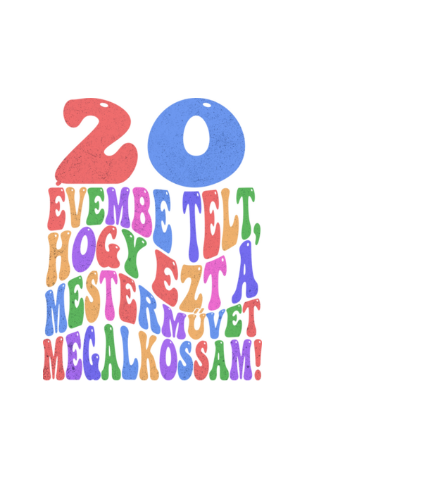 Mestermű megalkotása 20 minta fehér pólón