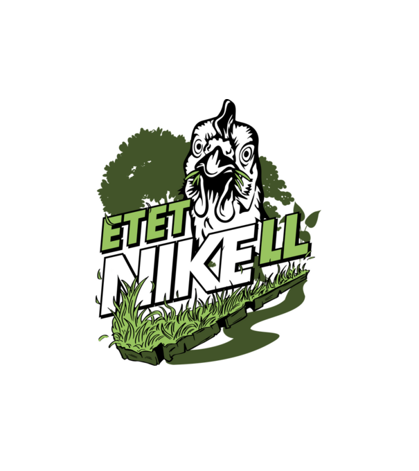 EtetNikell pipi feketére minta fehér pólón