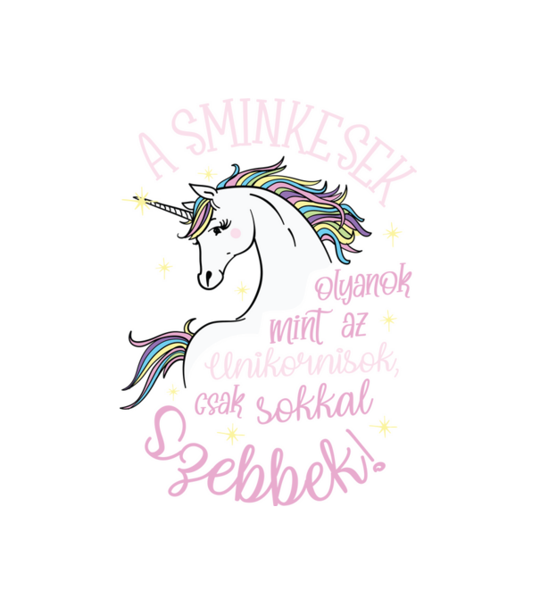 Unikornis Sminkesek minta fehér pólón