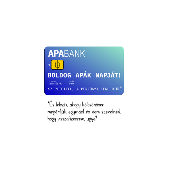 ApaBank minta fehér pólón