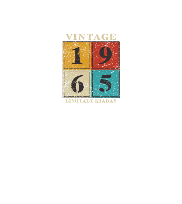 Vintage limitált - 1965 világos minta fekete pólón