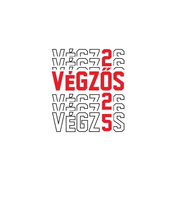 VÉGZŐS 2025 fekete minta szürke pólón