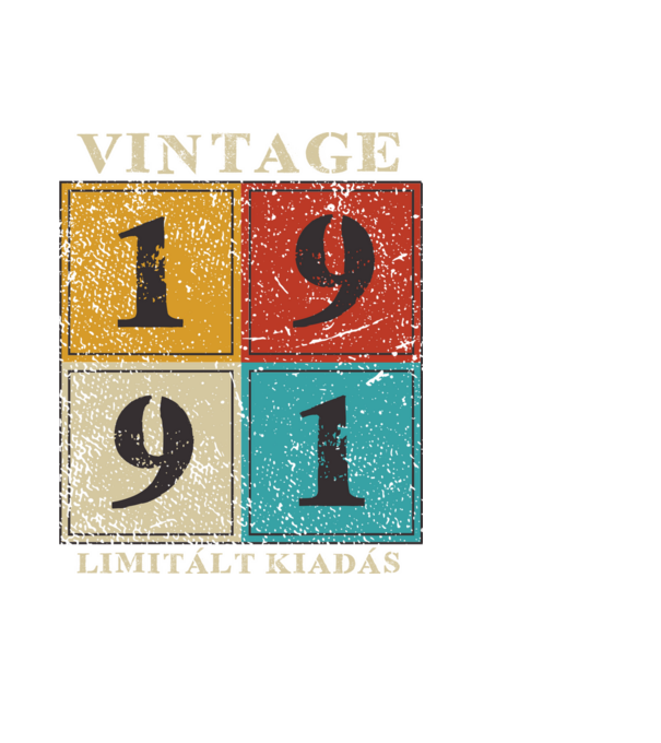 vintage_1991_limitált_világos minta fekete pólón