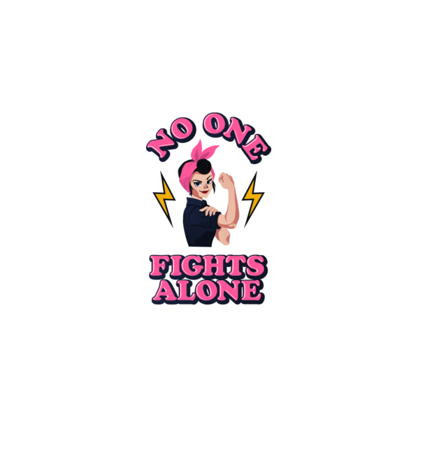 No one fights alone pinup minta fehér pólón