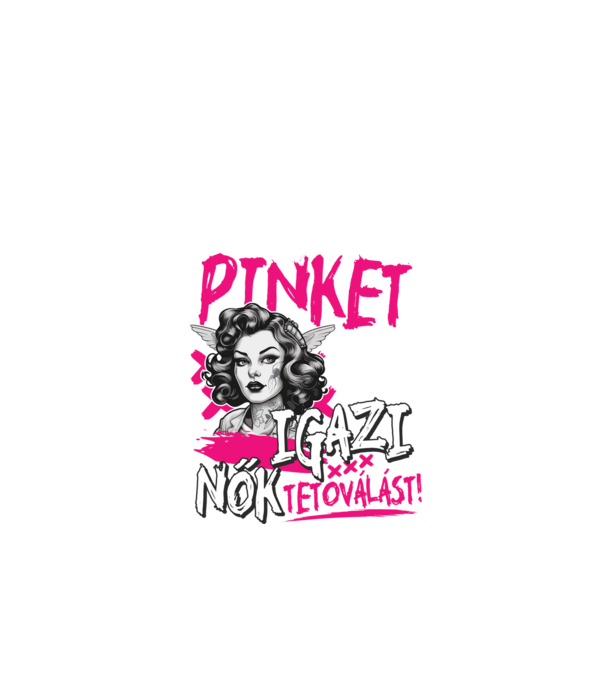 A kislányok pinket viselnek az igazi nők tetoválást minta fekete pólón