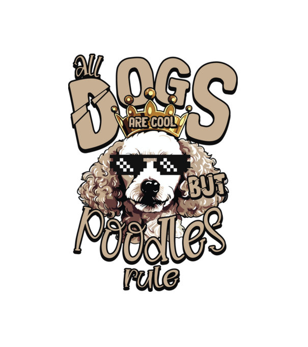 Uszkár Poodles rule minta fehér pólón