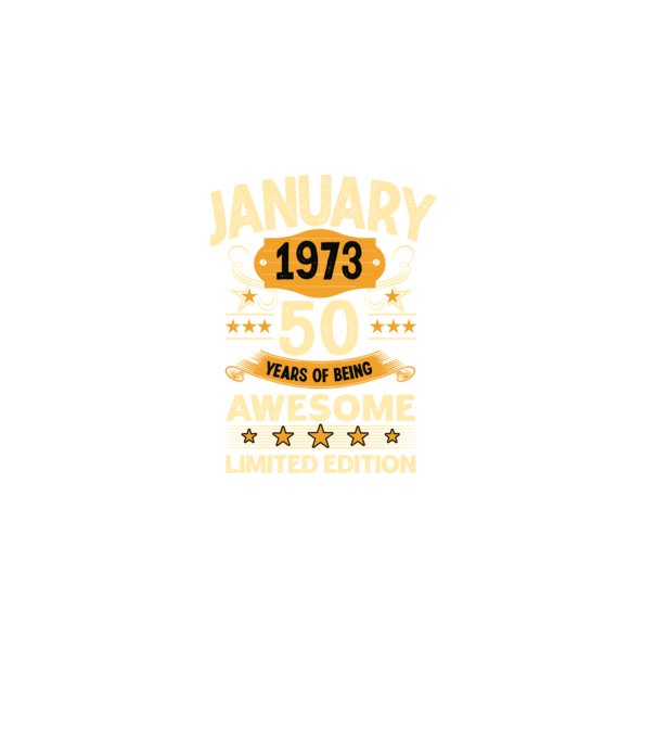 January 1973 50 years of being limited edition minta fekete pólón