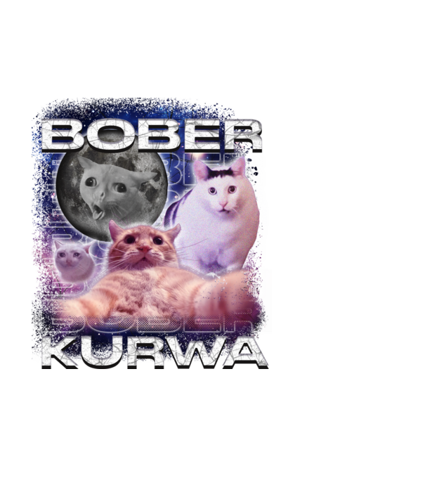 NEMBober Kurwa macska minta fehér pólón