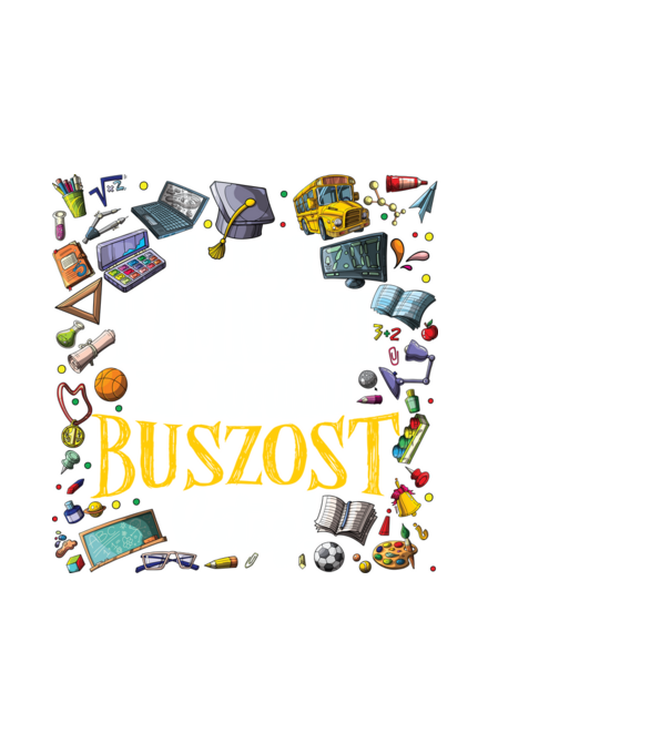 Jövőbeli buszos minta fekete pólón
