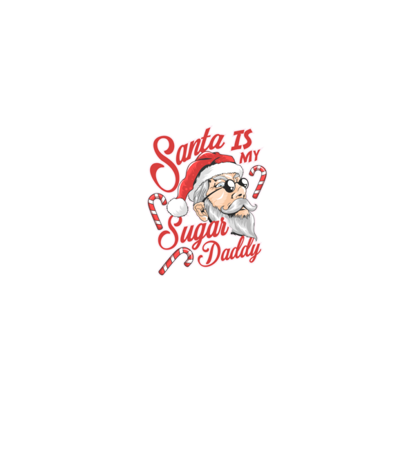 Santa is my sugar daddy minta fekete pólón