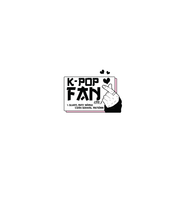 K-POP FAN minta fehér pólón