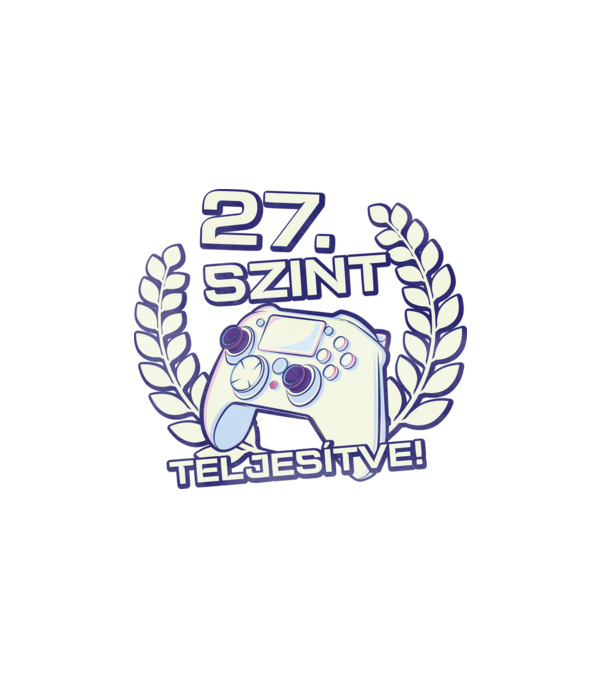 27. szint teljesítve minta fehér pólón