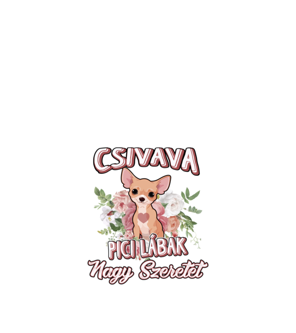 Floral csivava minta fehér pólón