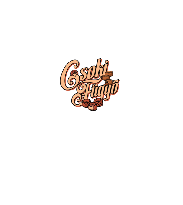Csoki függő minta fekete pólón