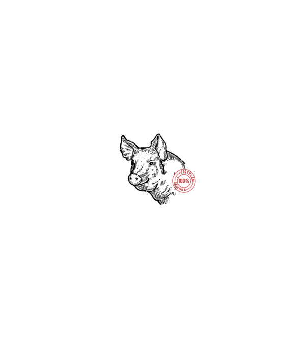 Disznóvágás stuff perzselő minta fekete pólón