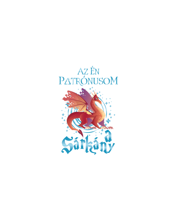 Az én patrónusom SÁRKÁNY minta fekete pólón