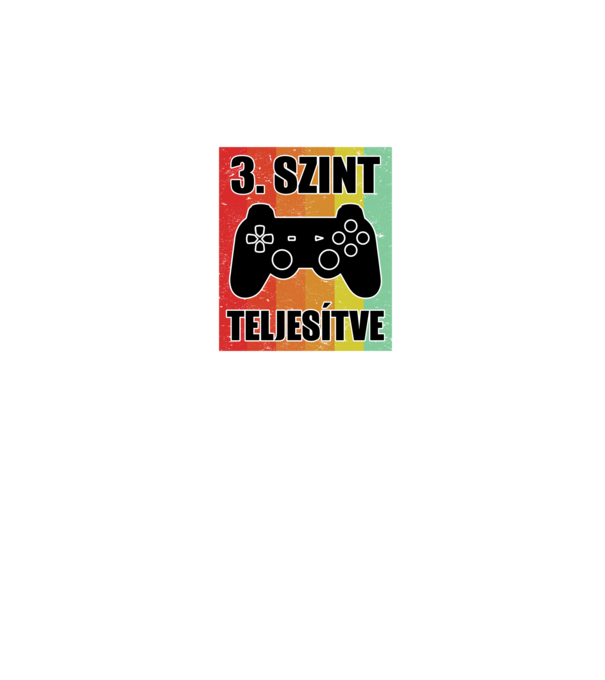 3 szint teljesítve retro gamer minta sötétkék pólón