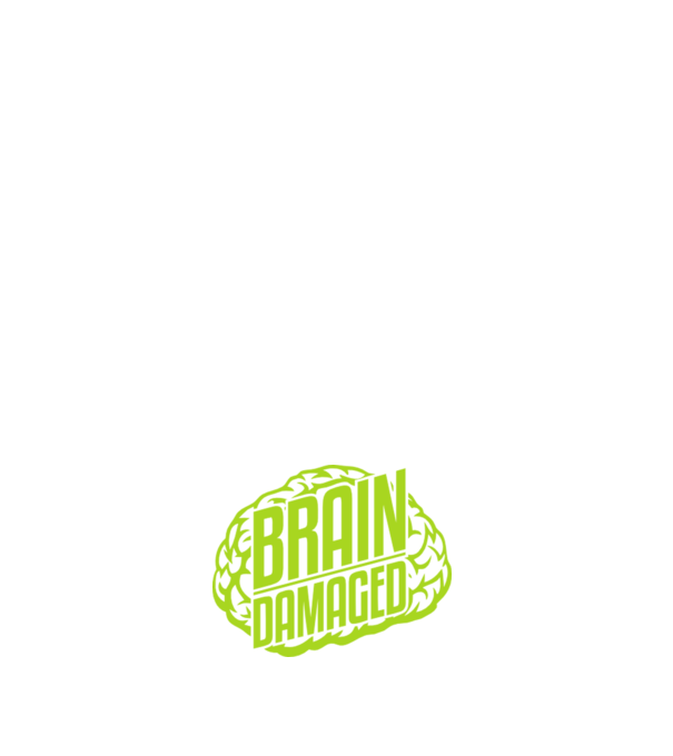 brain_damaged_logo_blanc minta fehér pólón