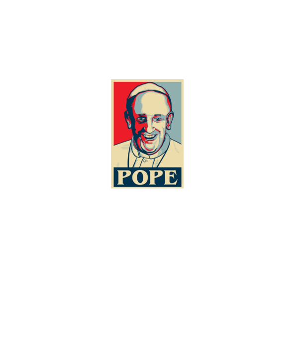 Pápa poszter minta fekete pólón