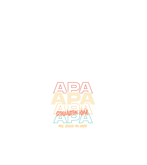 Apa szolgálaton kívül minta fehér pólón