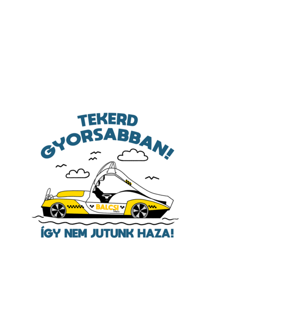 Balcsi Taxi minta fehér pólón