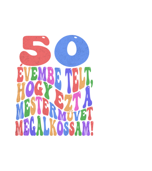 Mestermű megalkotása 50 minta fehér pólón