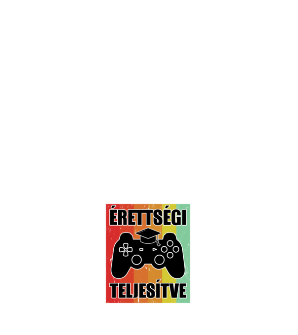 Érettségi teljesítve retro gamer minta sötétkék pólón