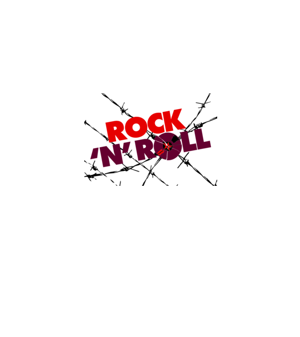 Rock-N-Roll-Wallpaper minta homokszín pólón