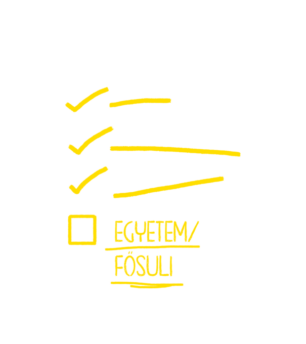 Oktatás checklist Gimi - fekete alap minta fehér pólón
