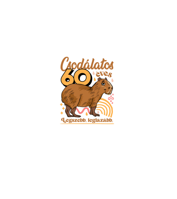 Capybara 60 éves minta piros pólón