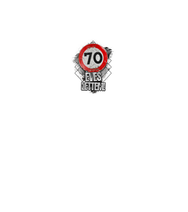 Speedlimit 70 éves fehérre minta fehér pólón