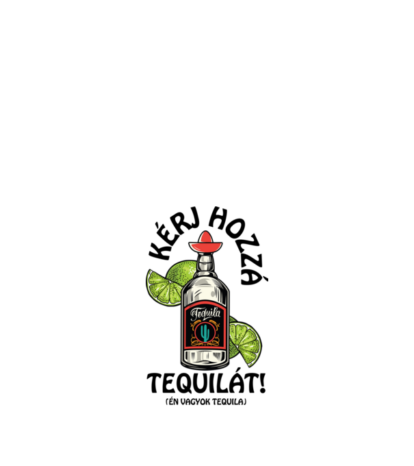 Tequila és citrom tequila fekete minta fehér pólón
