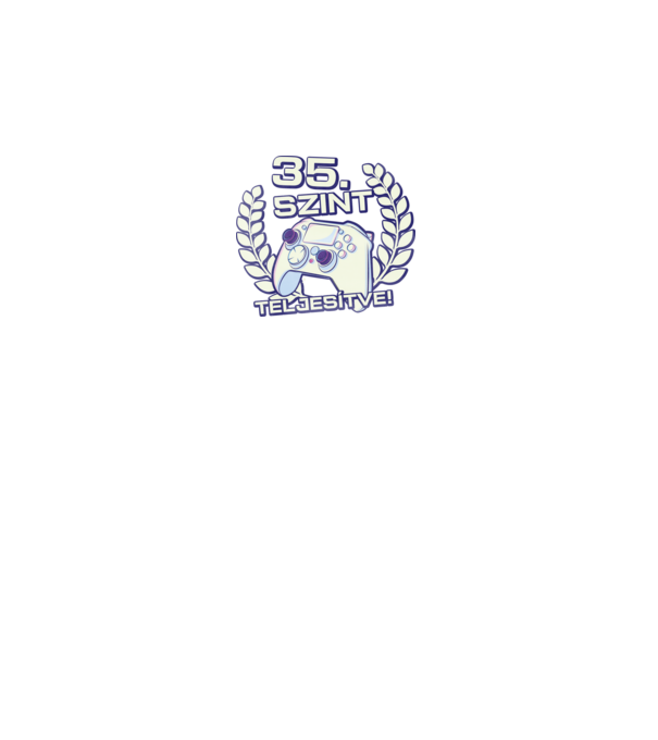 35. szint teljesítve minta fekete pólón