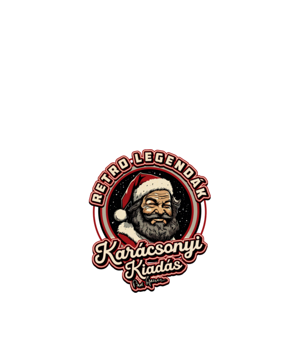Retro Legenda Karácsony Bud Spencer textured minta fekete pólón