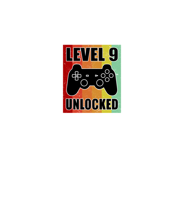 level 9 unlocked retro gamer minta fekete pólón
