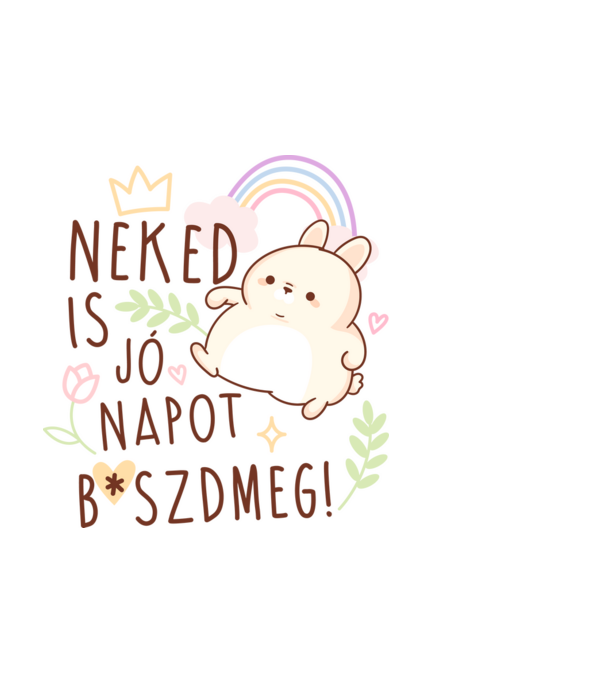 Jó napot nyuszika minta fekete pólón