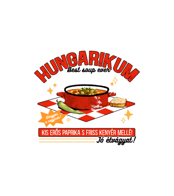 Gulyás leves Hungarikum minta homokszín pólón