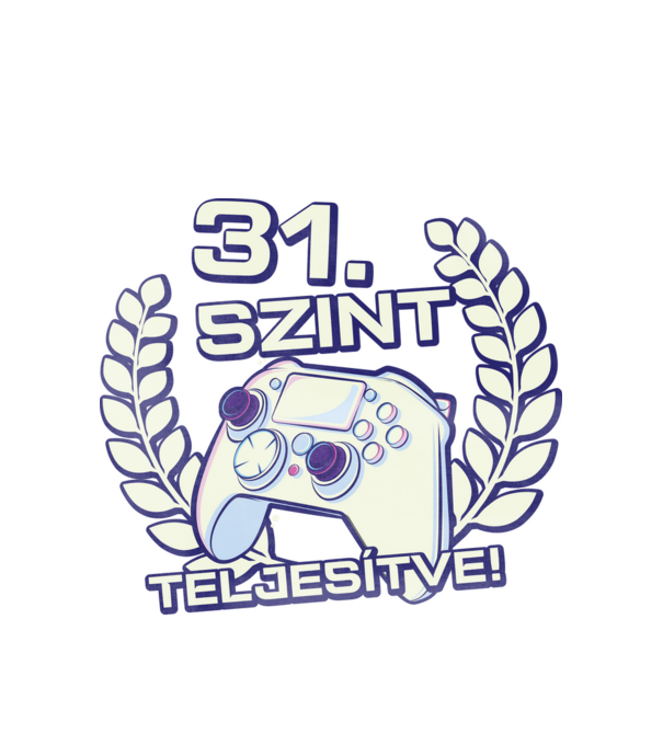 31. szint teljesítve minta fehér pólón