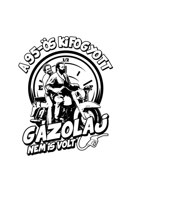 A 95-ös kifogyott, gázolaj nem is volt monochrome minta fekete pólón