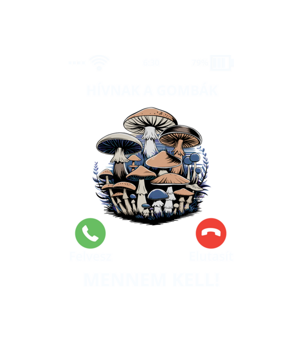 Hívnak a gombák fekete alap minta fekete pólón