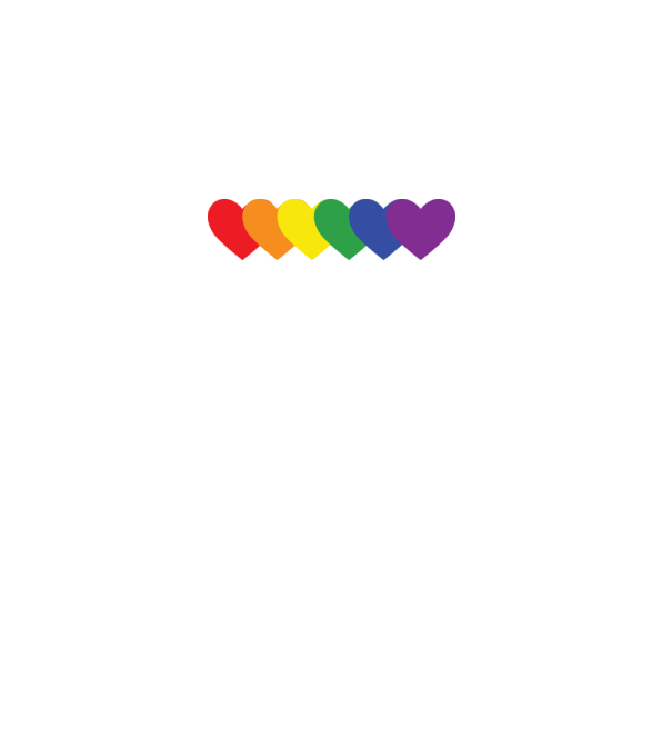 Lgbtq szívek minta fekete pólón