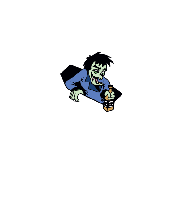 Drunk Zombie minta fehér pólón