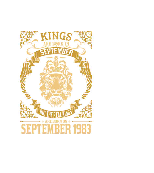 Oroszlános szülinapos 1983 SZEPTEMBER minta fekete pólón