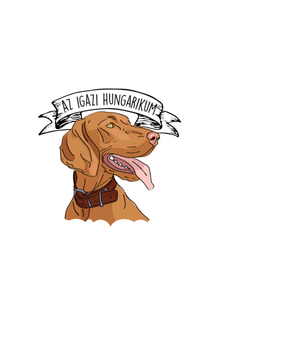 Hungarikum kutyáink vizsla minta fekete pólón