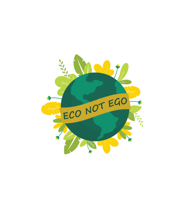ECO NOT EGO minta fehér pólón
