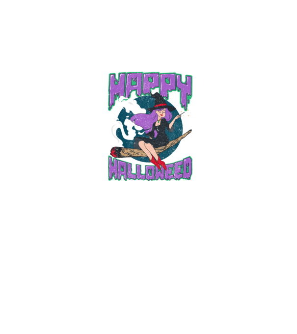 Happy Halloweed minta sötétkék pólón