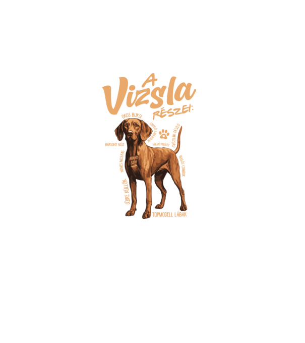 Vizsla részei minta sötétkék pólón