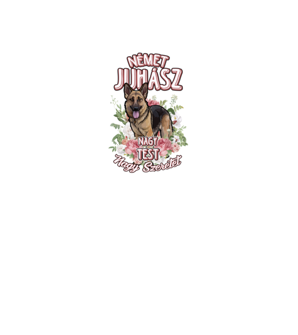 FLORAL DOGGO  német juhász minta fehér pólón